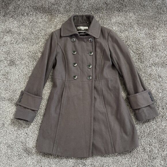 KENNETH COLE Wool Double Breasted Pea Coat Button Coat Jacket Women’s Size 10 - Picture 2 of 15